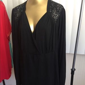 SOLD!!!     Venezia Black Blouse...Size 22-24
